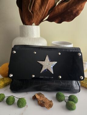 Jimmy Choo x H&M Collaboration 2009 Black Leather Star Women's Clutch